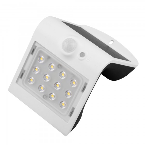 Aplique led solar blanco con sensor 2w