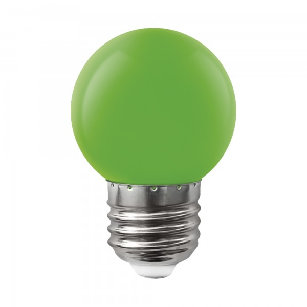 Bomb.led esferica e27 1,5w.verde (caja de 10 unidades)