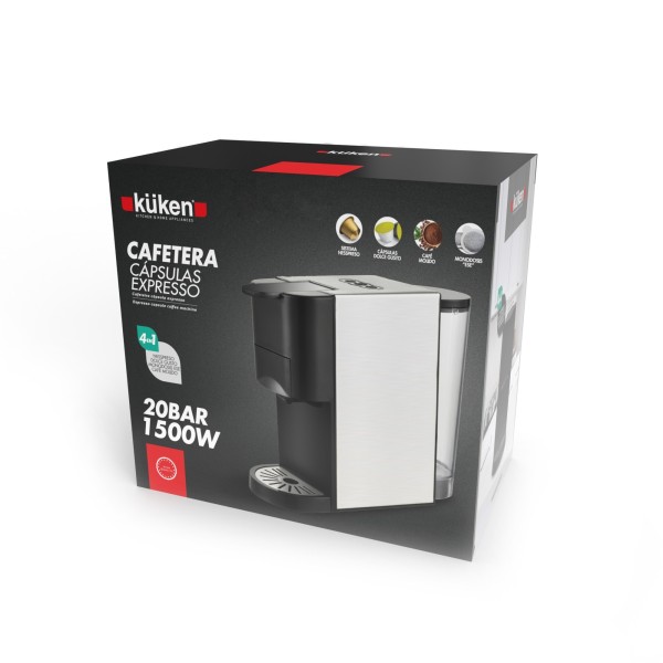 Cafetera capsulas 4en1 20 bar kuken