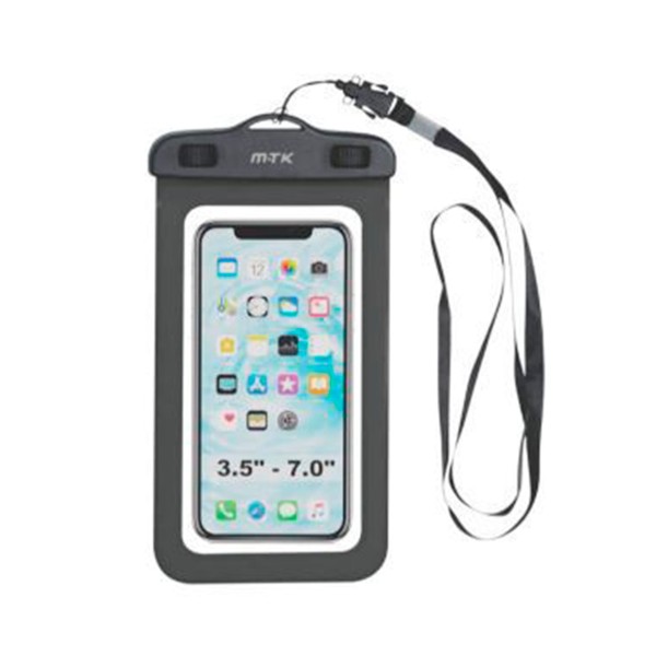 Jc funda impermeable con correa negra / universal hasta 7"