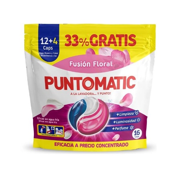 Puntomatic detergente fusión floral 12+4 capsulas GRATIS