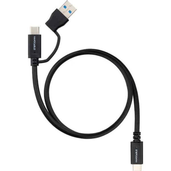 Nanocable cable usb-c+usb-a/usb-c 3.2 gen2 3 m